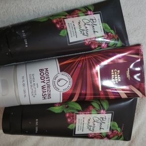 Black cherry merlot body wash and 2 lotions